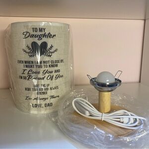 Personalized to my Daughter from Dad wooden USB bedside lamp